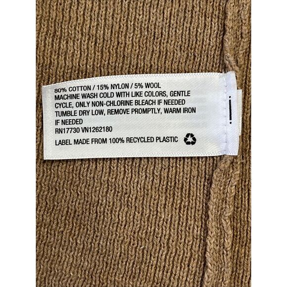 Wool Long Line Open Cardigan Camel Brown Oversized Duster Quiet Luxury Sweater S - Picture 4 of 4